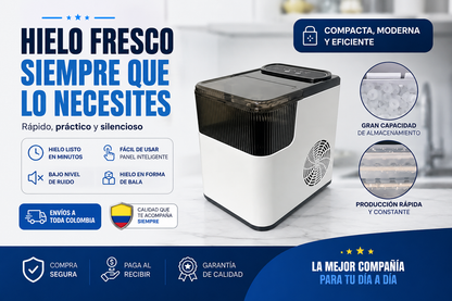 Máquina de Hielo Portátil – Hielo en 6 Minutos para tu Hogar