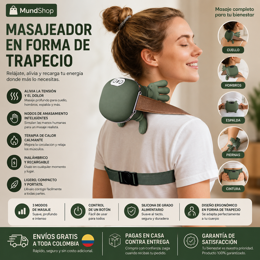 Masajeador Eléctrico Cuello y Manos – Alivio Profundo con Tecnología Shiatsu 3D