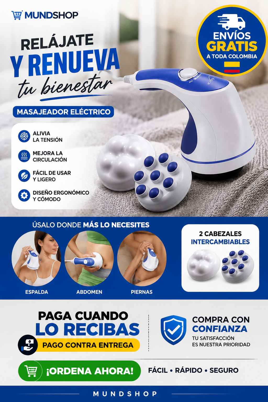 Masajeador Tonificador Corporal 4 en 1 – Reduce Medidas en Casa